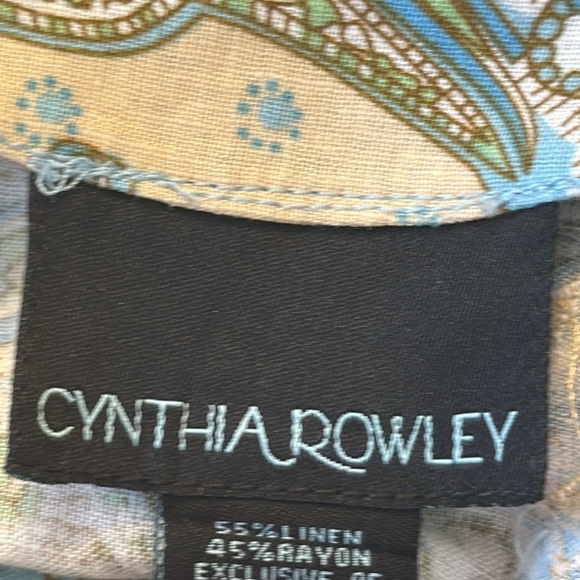 Cynthia Rowley Paisley Floral Linen/Cotton Blend Women's Size Large - Picture 7 of 10